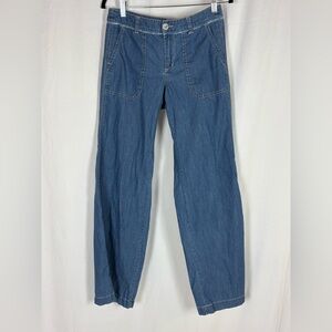 Pilcro Wide-Leg Jeans in Medium Blue Wash